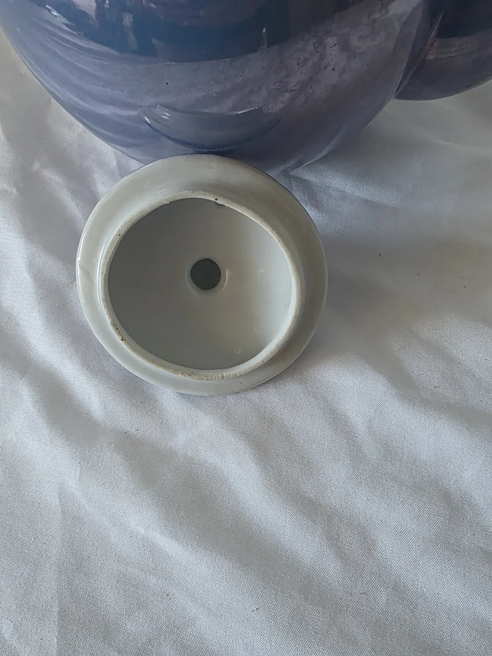 Vintage Iridescent Blue Lusterware Teapot